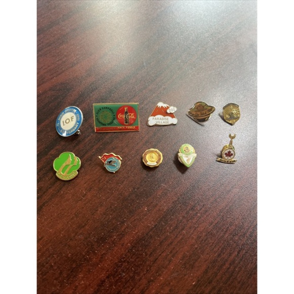 Lot Of 10 Random Mixed Lapel Hat Pins B3